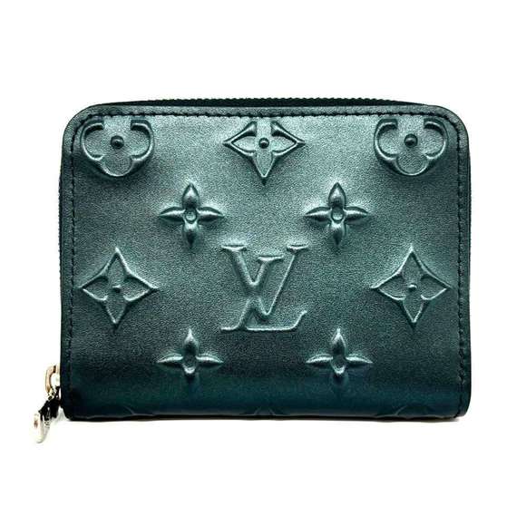 Louis Vuitton Zippy Coin Purse Moonogram Steel Blue Monogram Lamé M81860 LOUIS V - Picture 1 of 3
